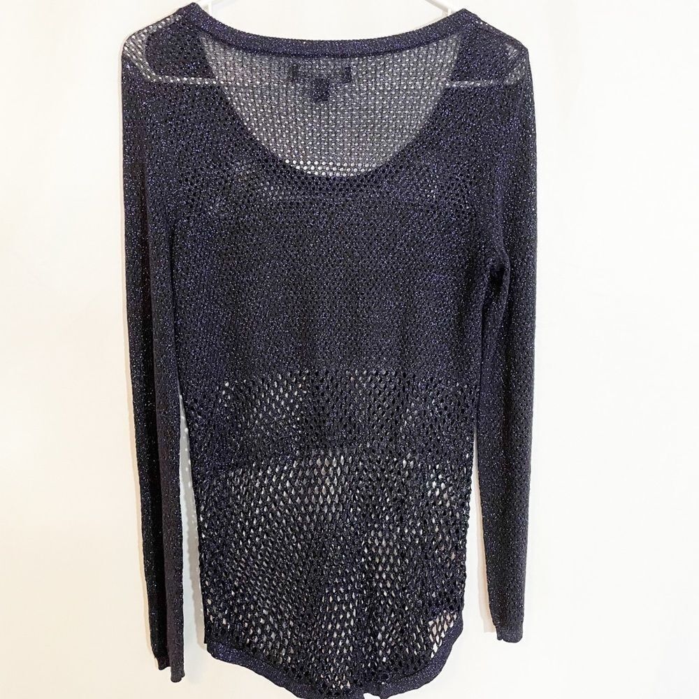 Rock & Republic Black Metallic Blue Knit Sweater S - Picture 7 of 9